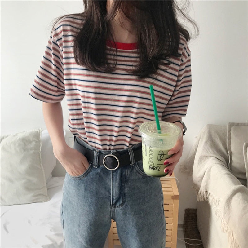 Vintage Striped Classic Bottom T-shirt