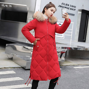 Colorful Fur Hooded Womens Long Jackets