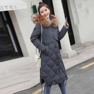 Colorful Fur Hooded Womens Long Jackets