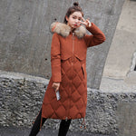 Colorful Fur Hooded Womens Long Jackets