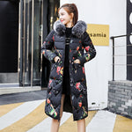 Jacket With Fur Hooded Long Padded Female Coat