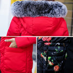 Jacket With Fur Hooded Long Padded Female Coat