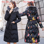 Jacket With Fur Hooded Long Padded Female Coat