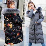 Jacket With Fur Hooded Long Padded Female Coat