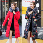 Jacket With Fur Hooded Long Padded Female Coat