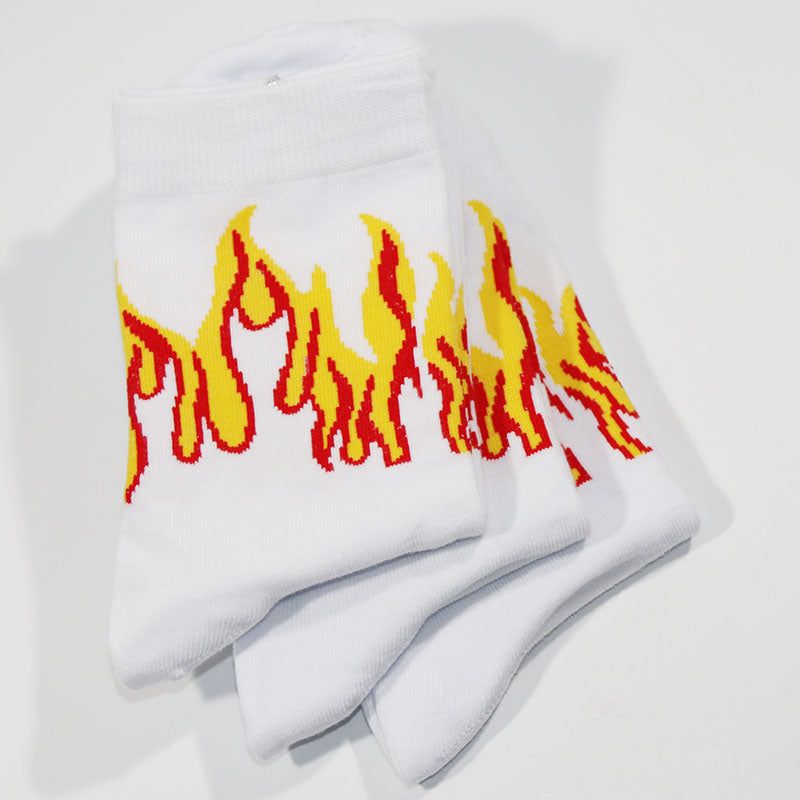 Red Flame Blaze Cotton  Socks