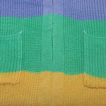 Rainbow Striped Cardigan Women Sweater