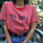 Vintage 90'S Baby Stripped T Shirt