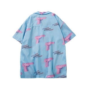 Turn-down Collar Hawaii Style Shirt