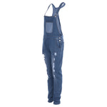 Denim Jumpsuit Ripped Holes Casual Jeans