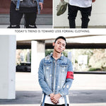 Streetwear Hip Hop Bomber Denim Jacket