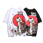 Ukiyo E Cat Printed T-shirt