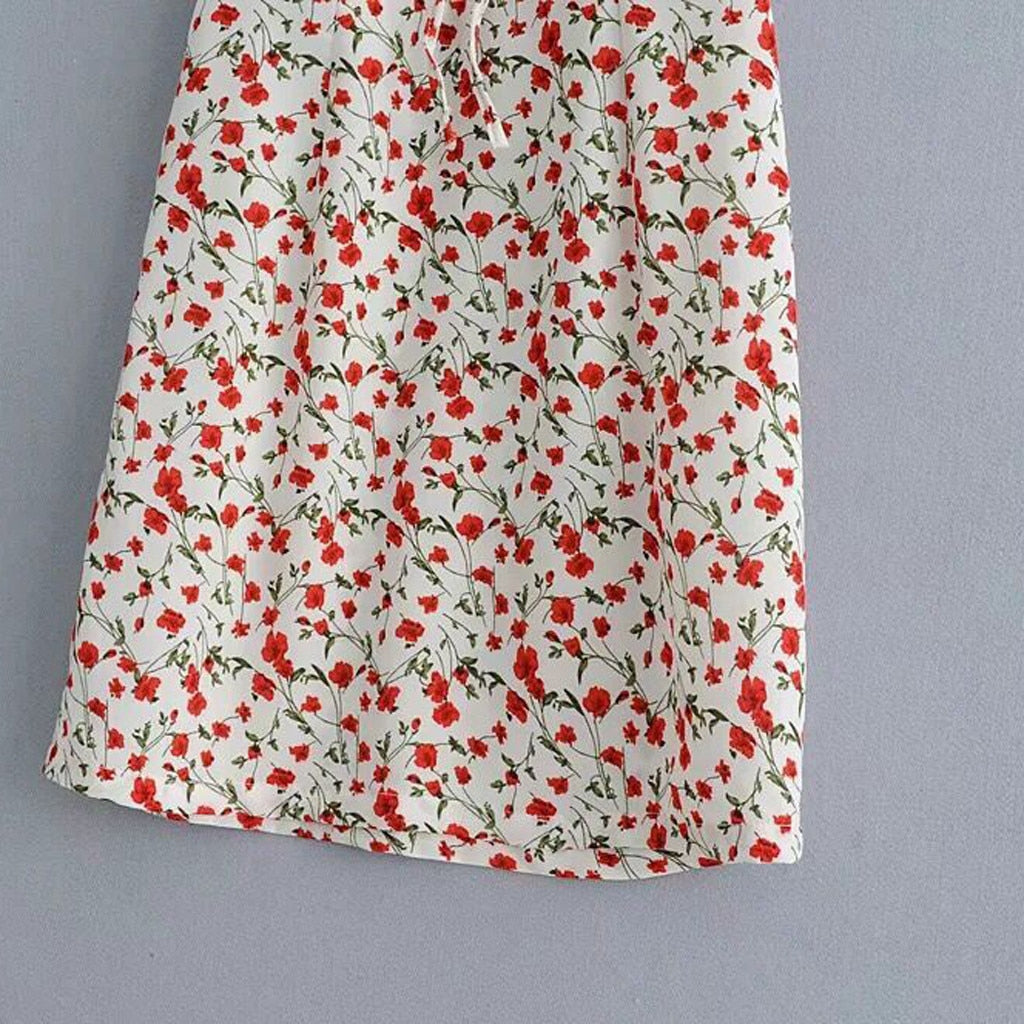 Women Off Shoulder Printing Short Sleeve Mini Dress