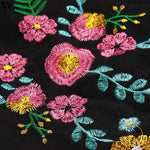 Long Sleeve Floral Embroidery Sweatshirt Dress