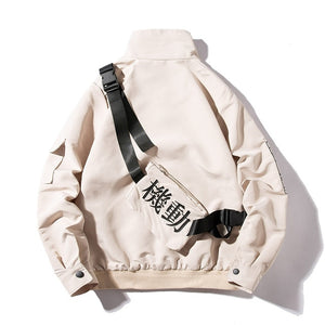 Back Embroidery Letter Windbreaker Zippe Thin Jackets