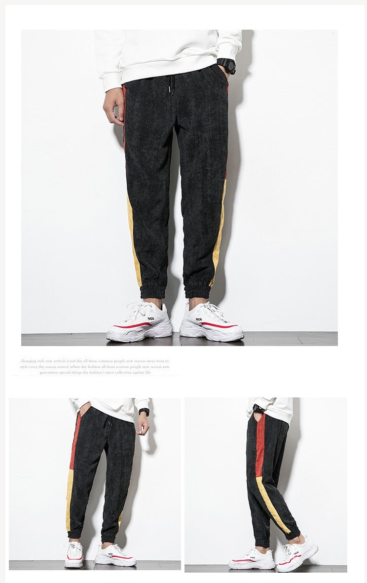 Contrast Striped Japan Style Streetwear Joggers