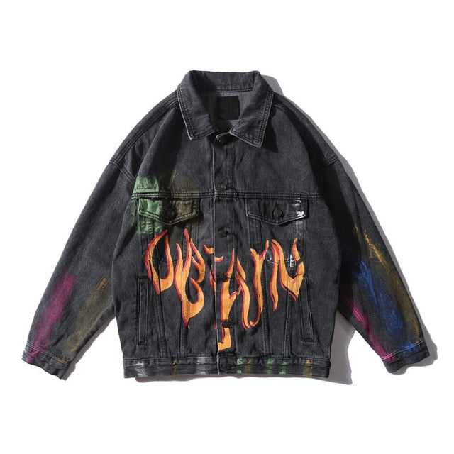 Paint Flame Denim Jacket