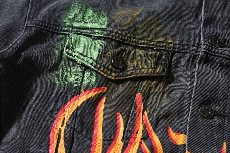 Paint Flame Denim Jacket