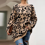 Leopard Print Knitted Sweater