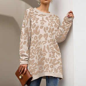 Leopard Print Knitted Sweater