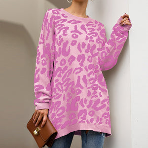Leopard Print Knitted Sweater
