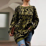 Leopard Print Knitted Sweater
