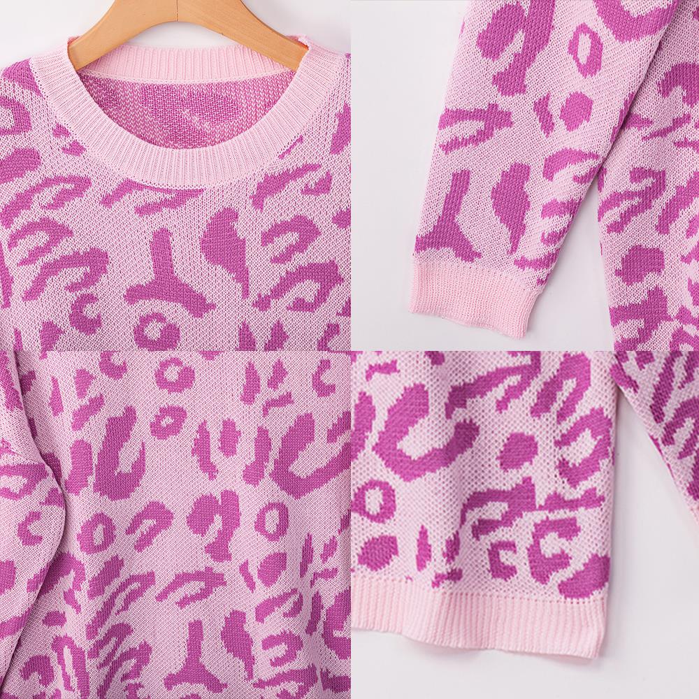 Leopard Print Knitted Sweater