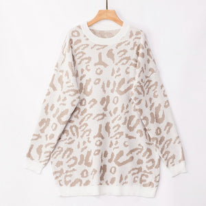 Leopard Print Knitted Sweater