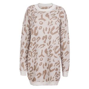 Leopard Print Knitted Sweater