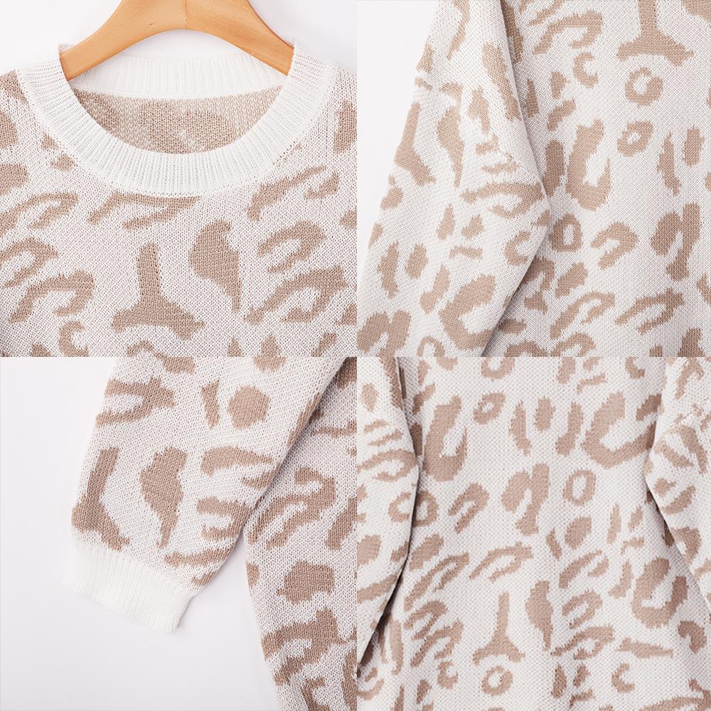 Leopard Print Knitted Sweater