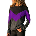 Women Patchwork Loose Sweater Pullovers