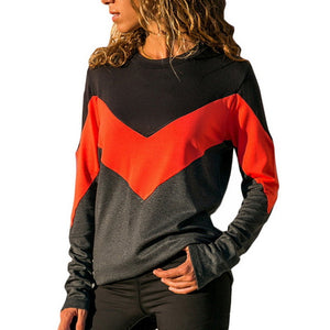 Women Patchwork Loose Sweater Pullovers
