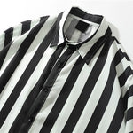 Black White Stripe Loose Shirt