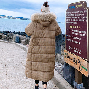 Women Hooded With Fur long Down Coat