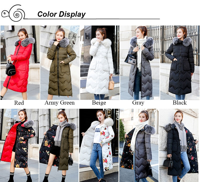 Both Sides Wearable Fur Hooded Long Coat