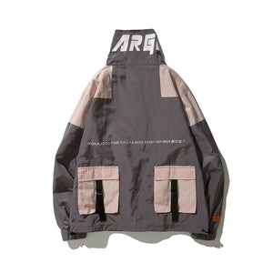 Retro Color Matching Windbreaker Jacket