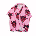 Devil Printed Short Sleeve Hawaiian Shirts