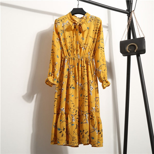 Floral Print Chiffon Dress