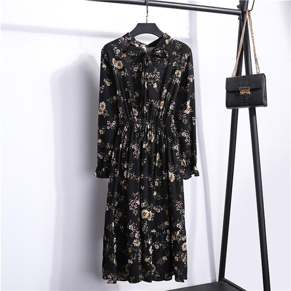 Floral Print Chiffon Dress