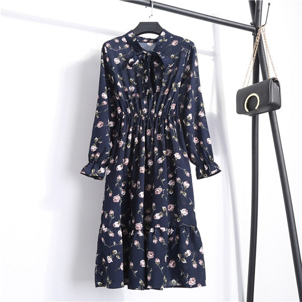 Floral Print Chiffon Dress