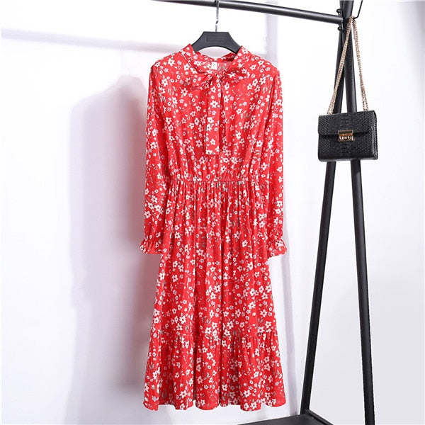 Floral Print Chiffon Dress