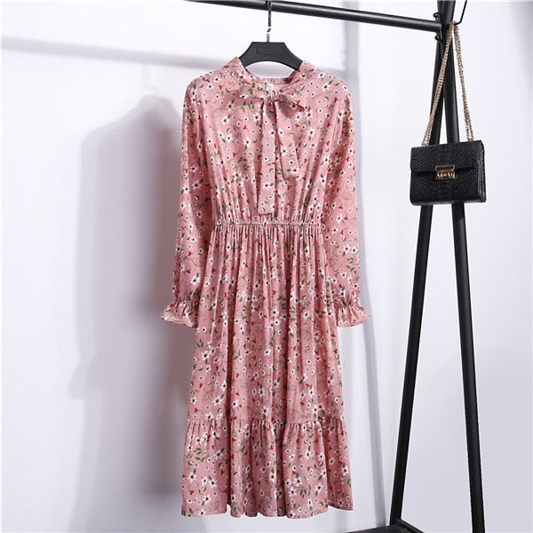 Floral Print Chiffon Dress