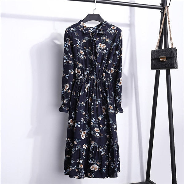 Floral Print Chiffon Dress