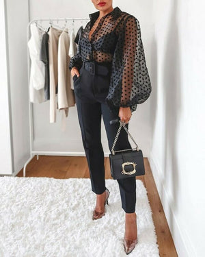 Mesh Sheer Blouse In 3 Colors