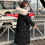 Long Coat Hooded With Fur Loose Parka Korean Style