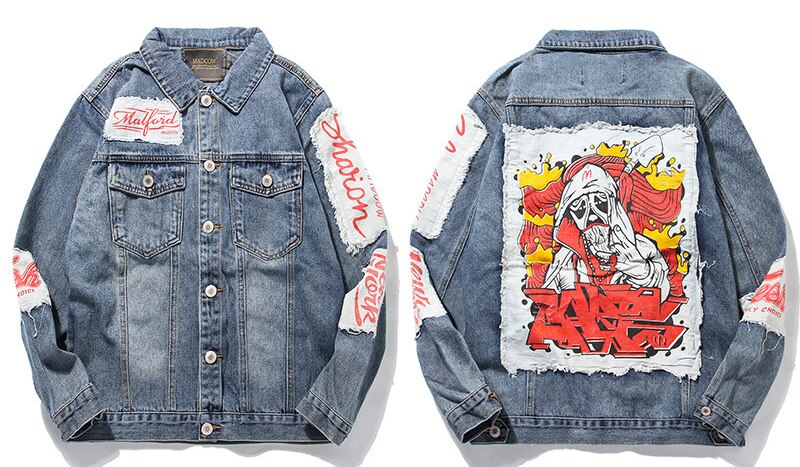 Hip Hop Streetwear Denim Jacket