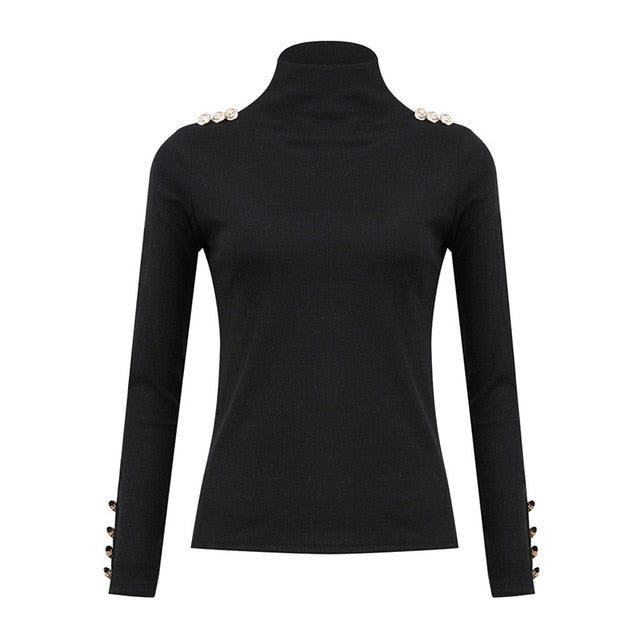 Winter Fashion Long Sleeve Turtleneck Stretch Sweater Pullovers