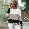 Casual Slim Fit Long Sleeve Stripe O-neck Knitted Sweater In Multi Colors