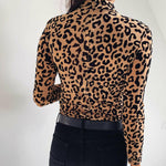 Leopard Print Turtle Neck Top