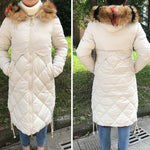 Colorful Fur Hooded Womens Long Jackets